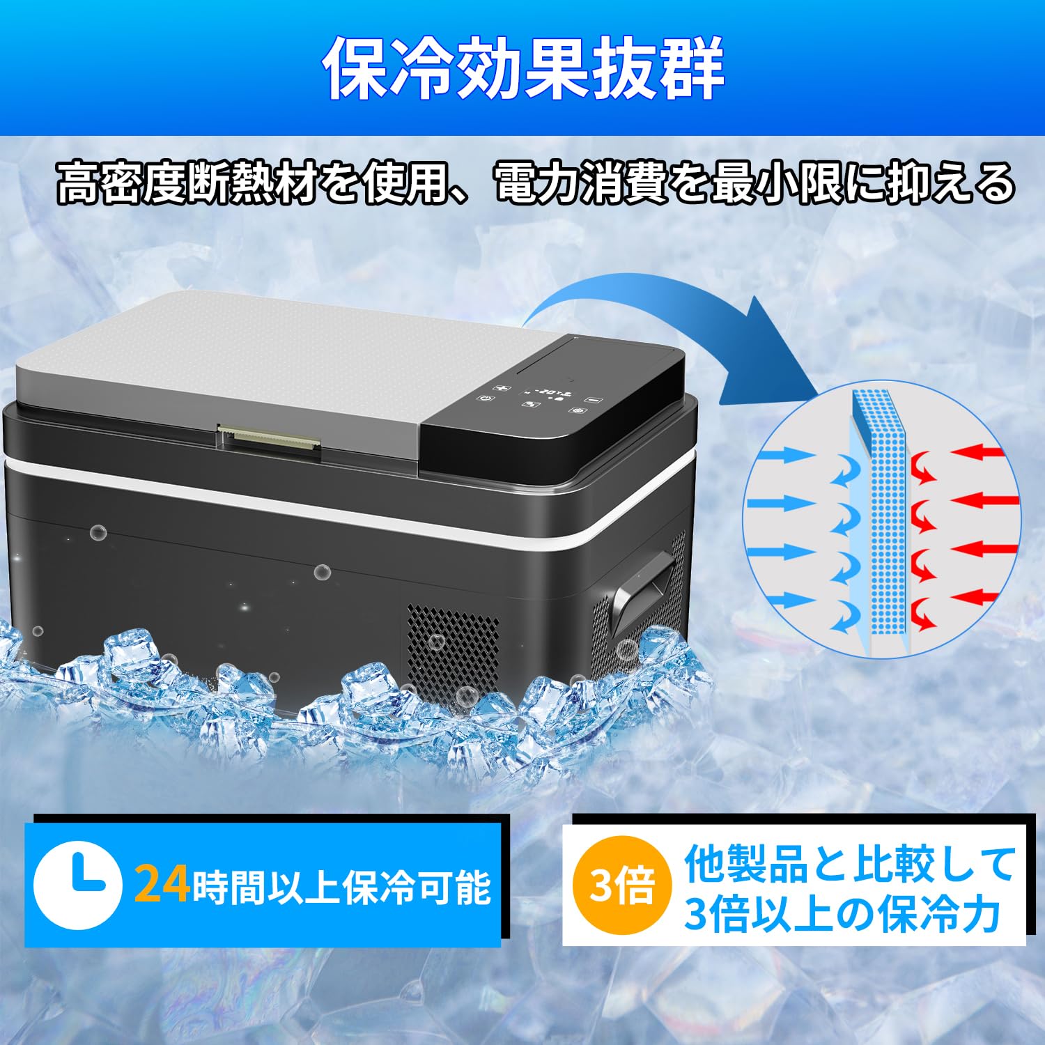 Amazon.co.jp: Sumeriy 車載冷蔵庫 26L バッテリー付き -20℃～20℃ 急速