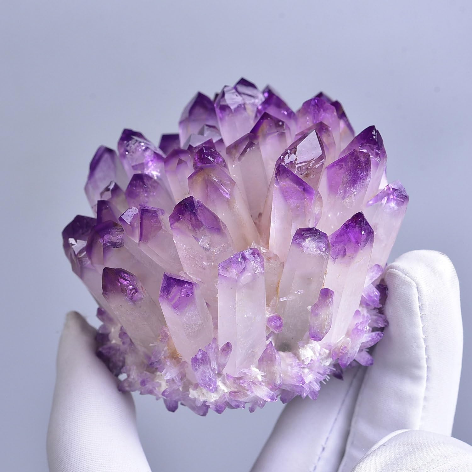 ご奉仕品 高級 アメジスト フラワー 花 クラスター 天然石 天使の指紋