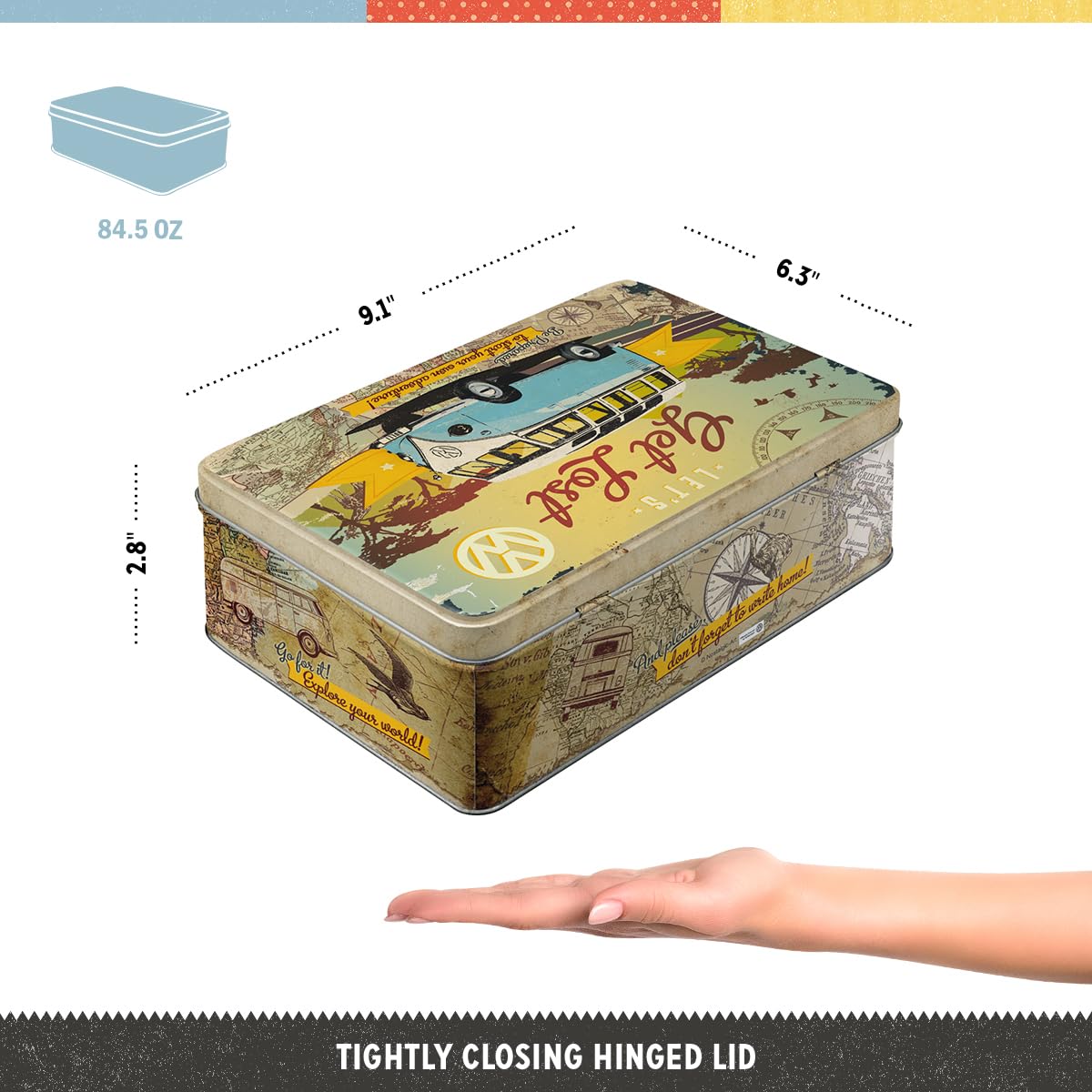 Amazon.com: Nostalgic-Art Retro storage tin box flat, 84.5 oz, VW