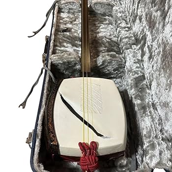 美品カンベリ破れなし】紅木 津軽三味線 両犬皮 二本溝 太棹 ケース