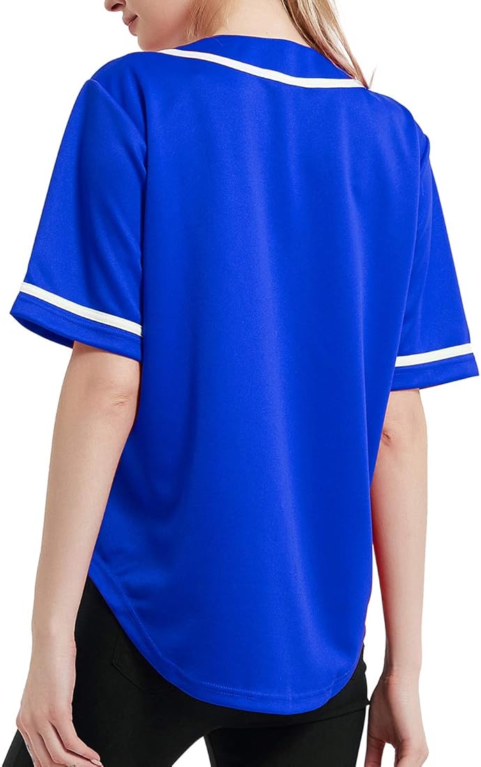 TOPTIE Women Baseball Jersey Hip Hop Hipster Button Down Baseball