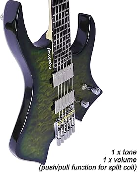 Amazon | Boya&Ziqi ヘッドレスエレキギター LIZARD-6,ファン付き
