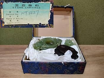 Amazon｜玉香炉 翡翠 玉石 彫刻 香炉 唐木足付台 中国美術 軟玉 置物