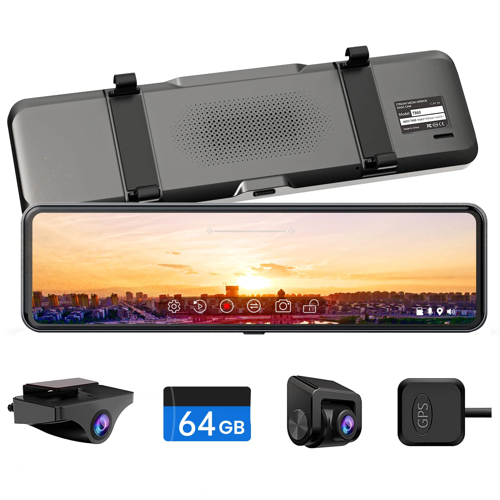 Amazon | JADO ドライブレコーダー ミラー型 分離【最新 拡大ズーム