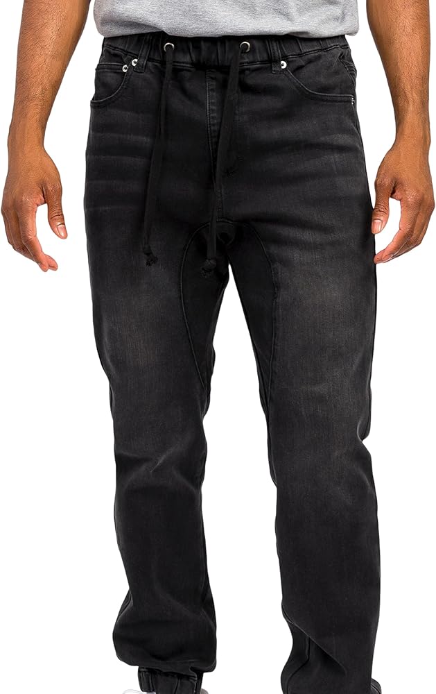 VICTORIOUS Men's Drop Crotch Joggers Denim Jean Pants JG803