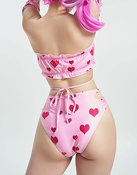 Amazon.co.jp: Meowcos レディース 水着 ビキニセット セクシー ピンク