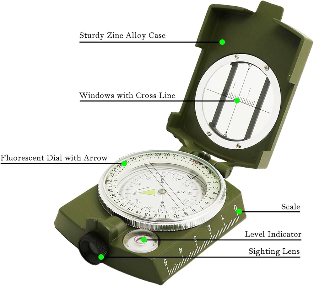 Compass, Hiking Compass for Survival with Lensatic – Waterproof