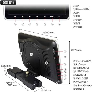 Amazon | MAXWIN DVDプレーヤー 10.1インチ リアモニター 車載