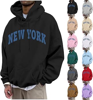 evzosrz Mens Hoodies Oversized Pullover Letter Print Graphic