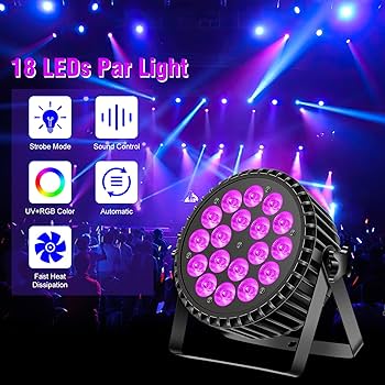 Amazon.com: Par Can Lights Stage Lights, 18LED 180W RGB+UV