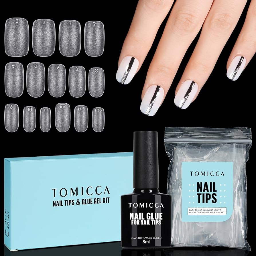 Amazon | TOMICCA ネイルチップ ネイルグルースーツ ジェルネイル
