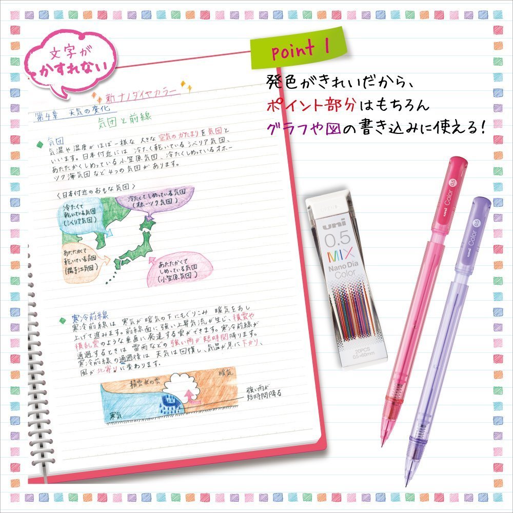 Amazon.co.jp: 三菱鉛筆 シャープペン 消せるカラー芯シャープ ユニ