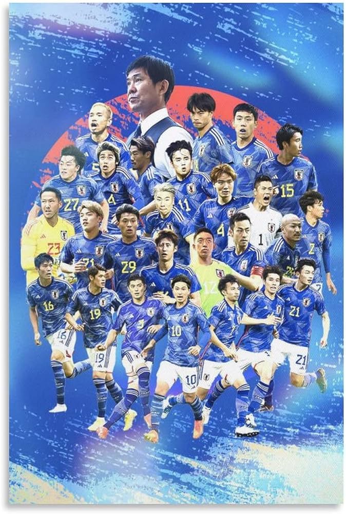 Amazon.co.jp: サッカー日本代表 2022 ポスター（6） キャンバス