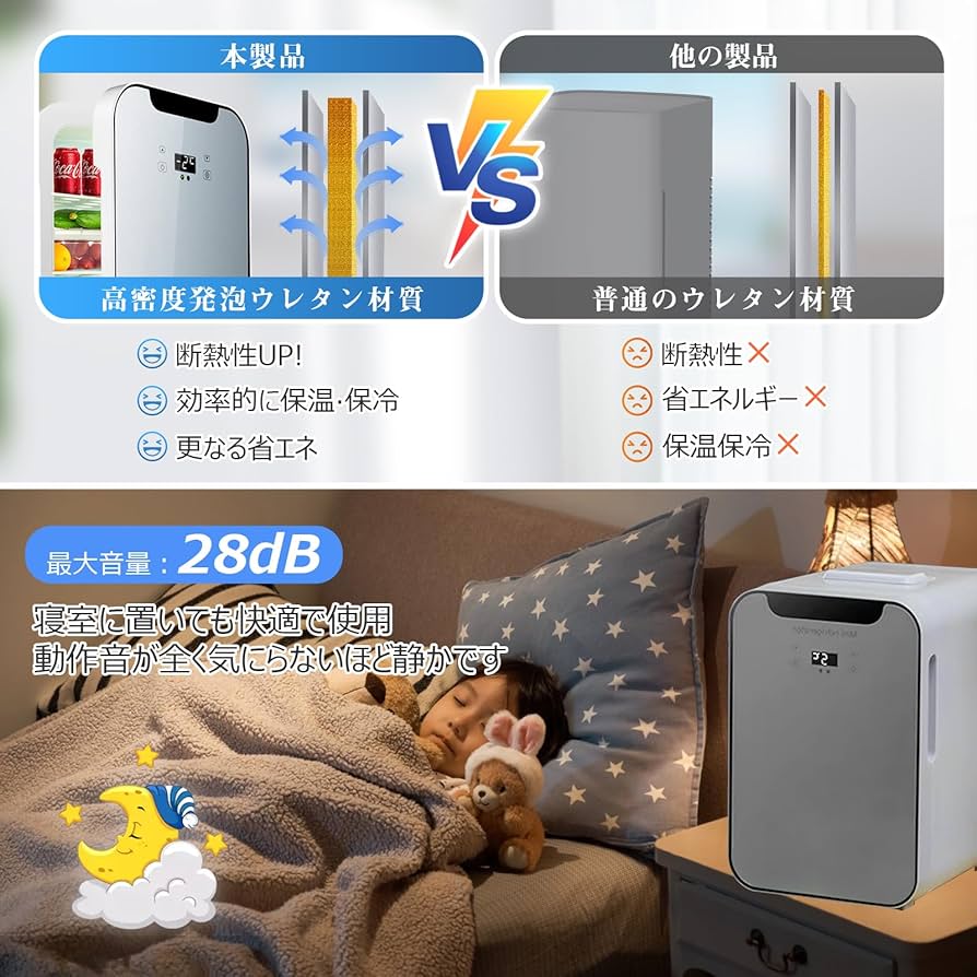Amazon | Rakutool ミニ冷蔵庫 小型冷蔵庫 静音 冷温庫 20L 保温・保冷