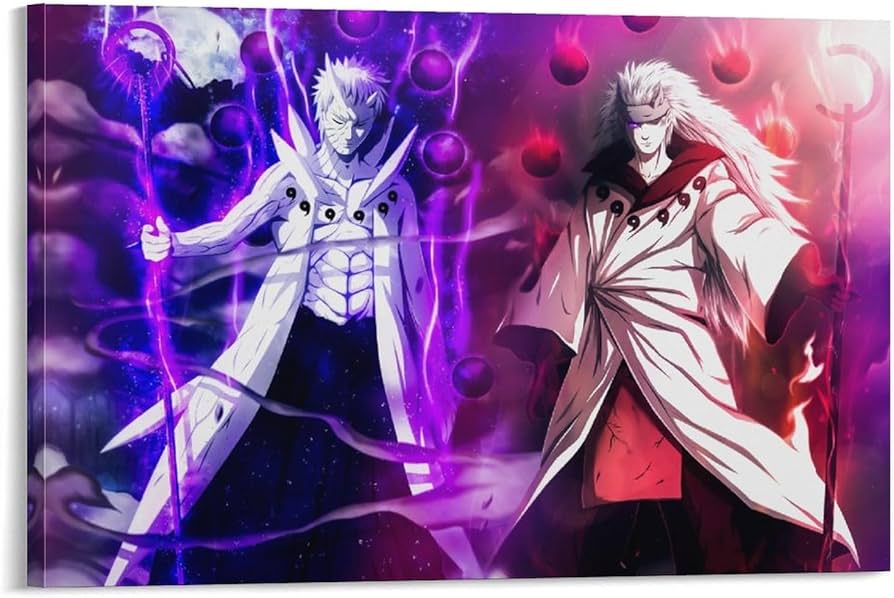 Amazon.co.jp: うちはオビト うちはマダラ キャンバスアート ポスター