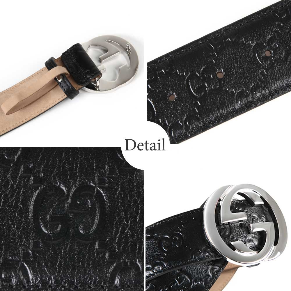 GUCCI グッチ ベルト GGロゴベルト ブラック系 レザー メンズ 【公式通販】