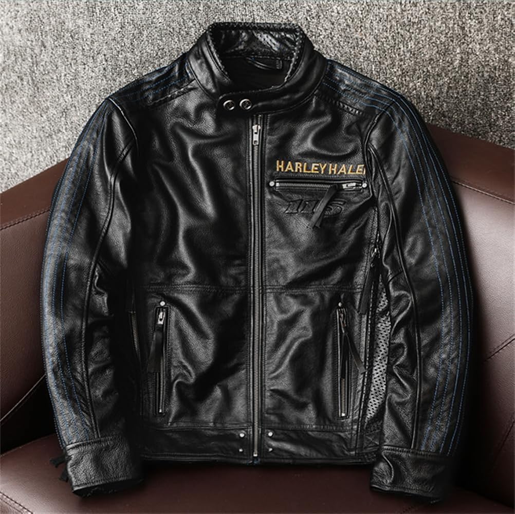 Amazon.co.jp: [VIIBOY] 本革バイクジャケット 本革ジャケット 牛革