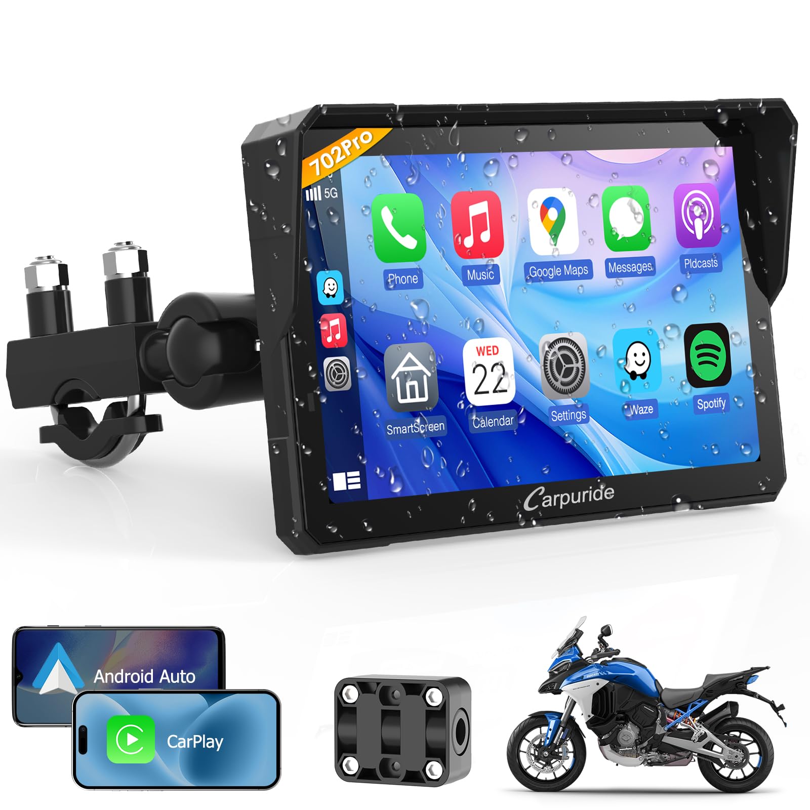 Amazon.co.jp: Carpuride バイク スマートモニター ディスプレイ