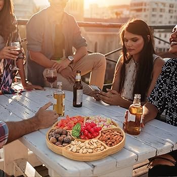 Amazon.com: Cididu 12'' Lazy Susan Serving Tray, Bamboo Food Tray