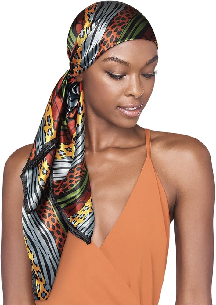 Red by Kiss Woven Silky Satin Square Scarf Hair Scarves Head Wraps