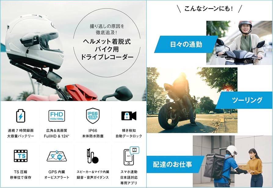 Amazon.co.jp: 配線不要！工具不要！操作も簡単！1台で前方後方録画