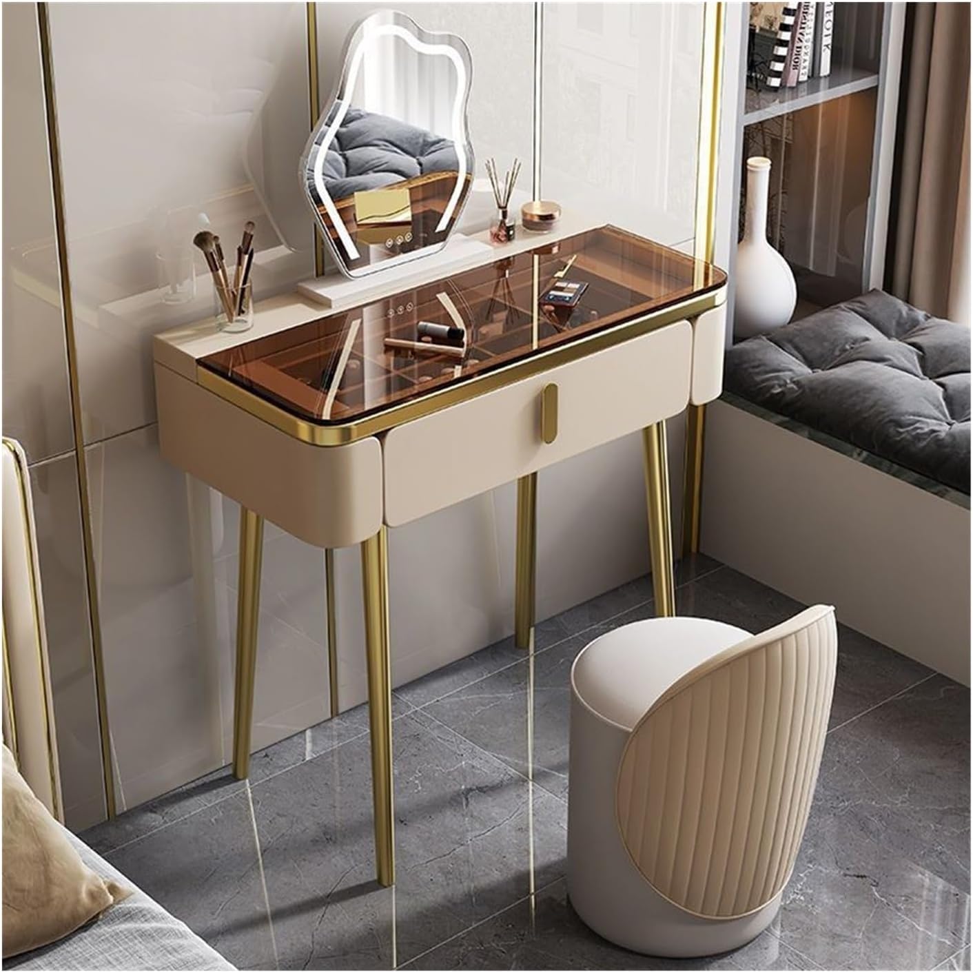 展示品 イタリア スツール オットマン チェア 猫脚 腰掛け ロココ調 i1