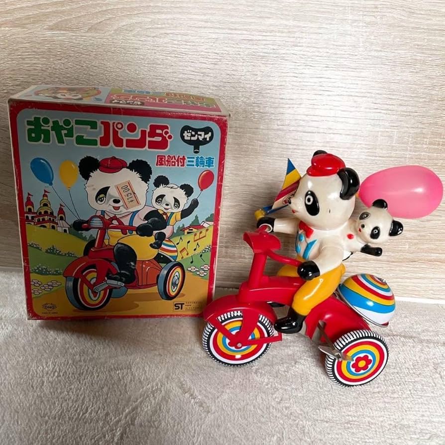 Amazon.co.jp: おやこパンダ ゼンマイブリキ 三輪車 小野トーイ 当時物