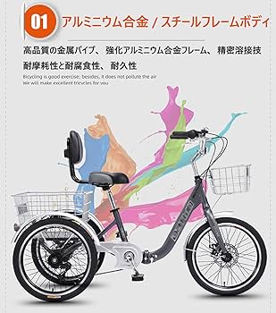 Amazon | 折りたたみ式三輪自転車 高齢者用 三輪クルーザーバイク20