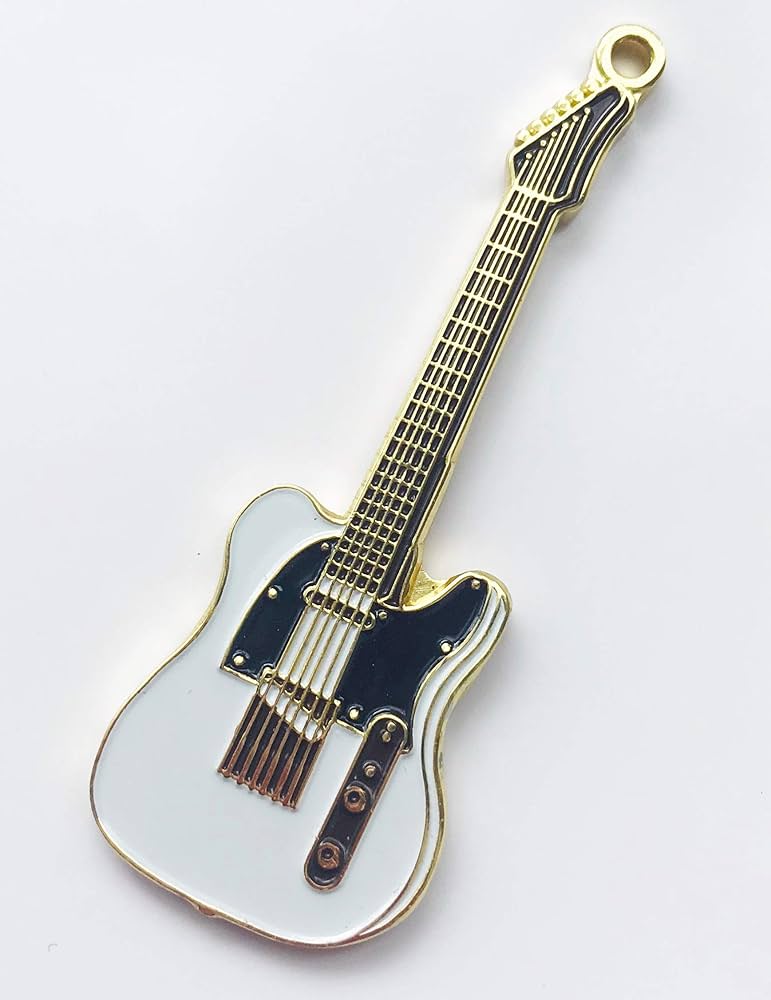 Amazon.co.jp: テレ ギター 真鍮 白 キーホルダー Tele Guitar Brass