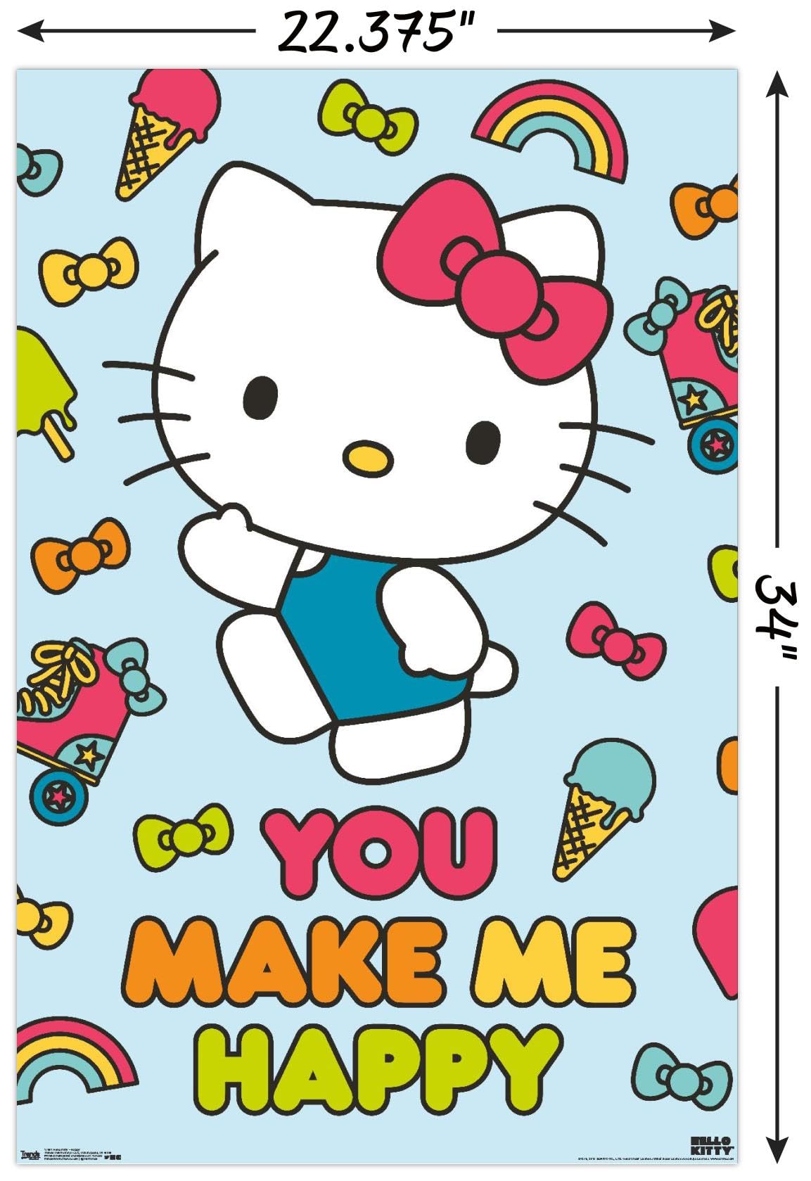 Amazon.com: Trends International Hello Kitty - Happy Wall Poster