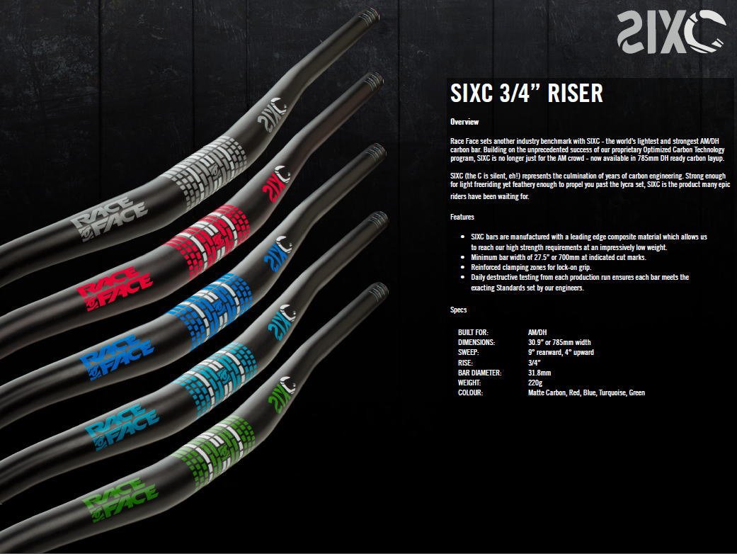Amazon | RACE FACE(レースフェイス) SIXC 3/4 RISERハンドルバー