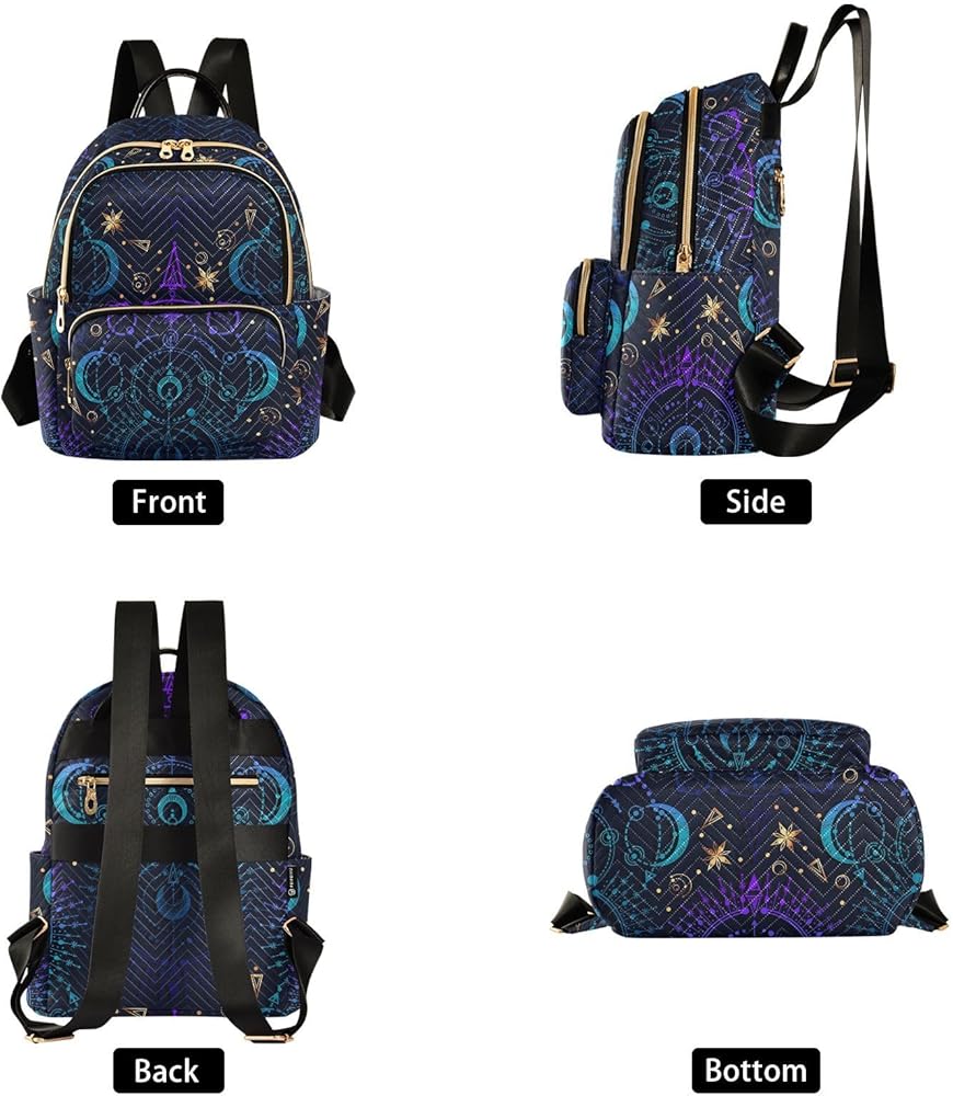 Amazon.com: ALAZA Moon Star Witchy Blue & Purple Mini Backpack
