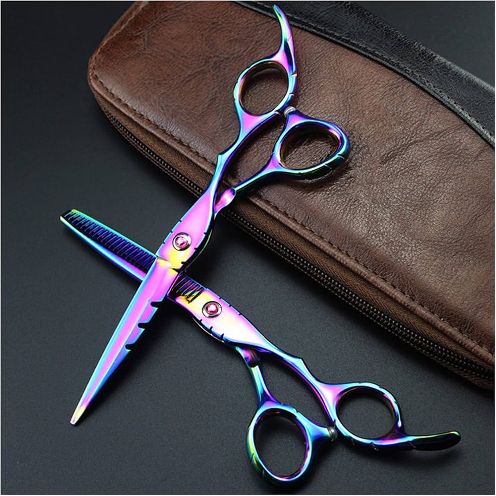 Amazon.co.jp: ヘアカットハサミ 6インチ虹色の理髪師はさみ、美容院