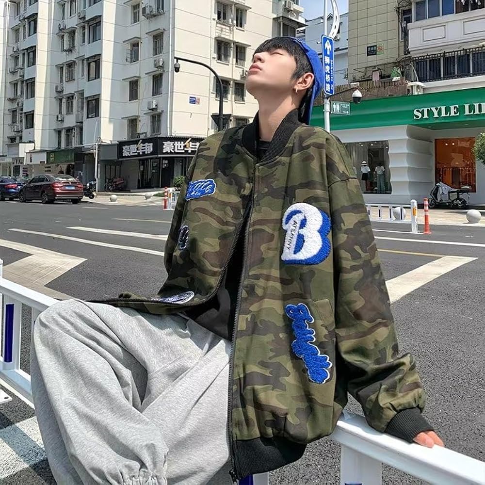 Amazon | [NOLCCTN] スタジャン メンズ 迷彩柄 ジャケット スタジアム