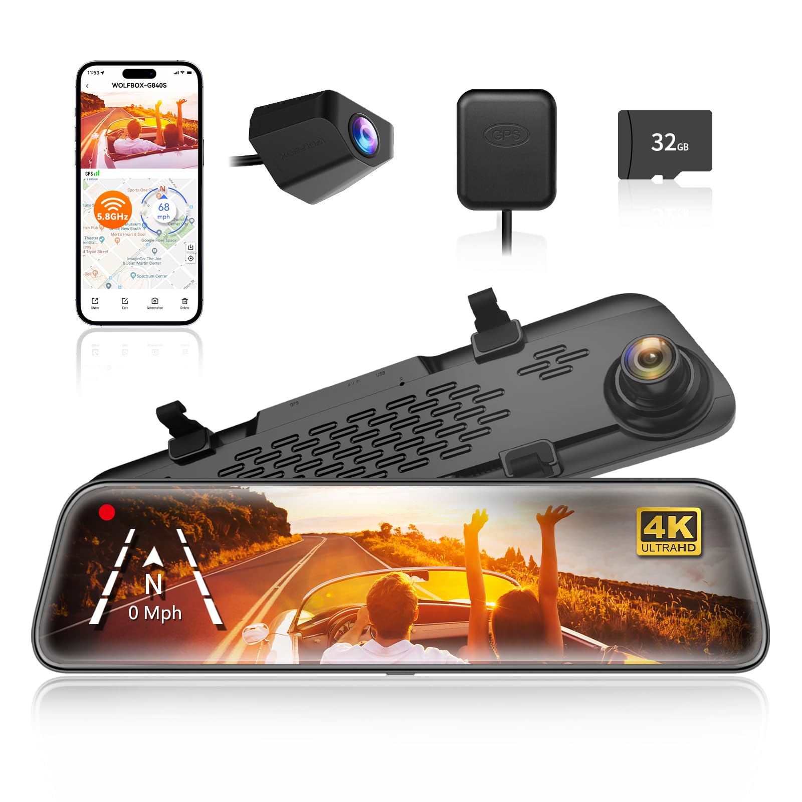 Amazon.co.jp: JADOドライブレコーダー ミラー型 SUPER VIEW 12インチ
