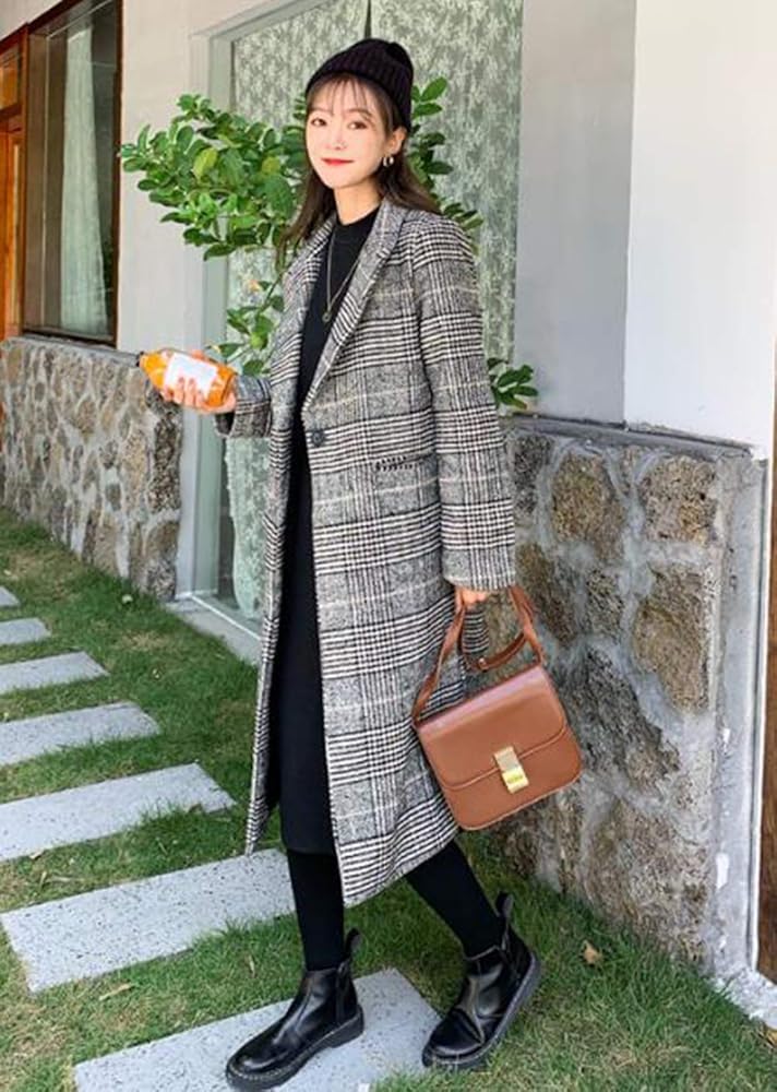 Amazon | [Ksila] コート レディース グレンチェック ロングコート