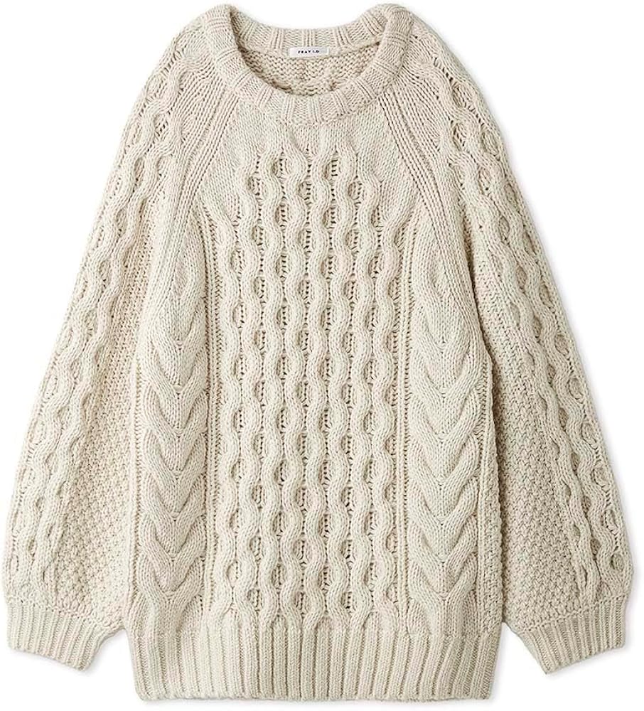Amazon.co.jp: [フレイ アイディー] ケーブルニットミニワンピース