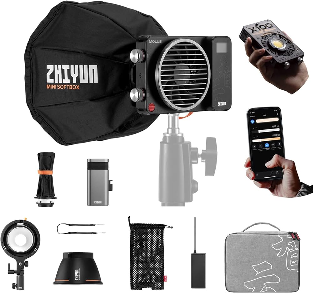 Amazon | Zhiyun Molus X100 Pro キット LED ビデオライト,100W 2700K