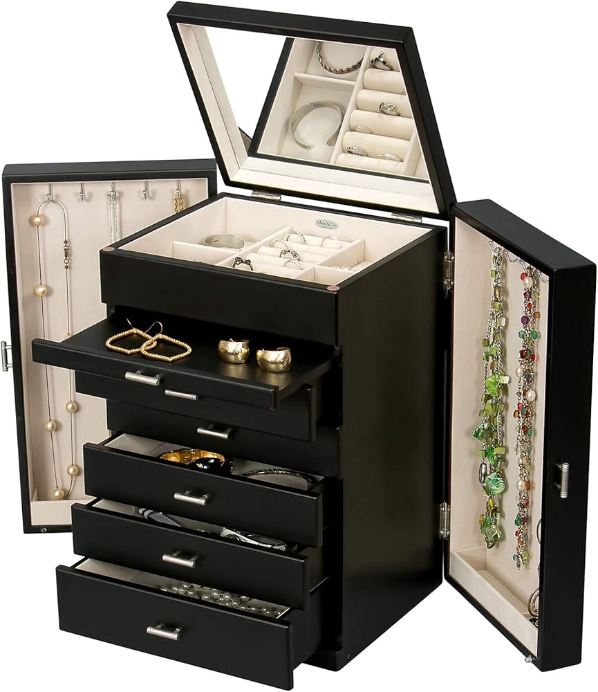 Amazon.com: Mele & Co. 00879F13 Geneva Upright Wooden Jewelry Box