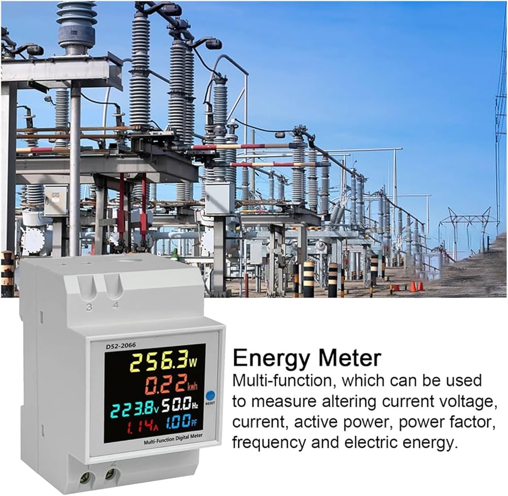Amazon.com: RWRAPS D52-2066 DIN-Rail Multi-Function Meter LCD