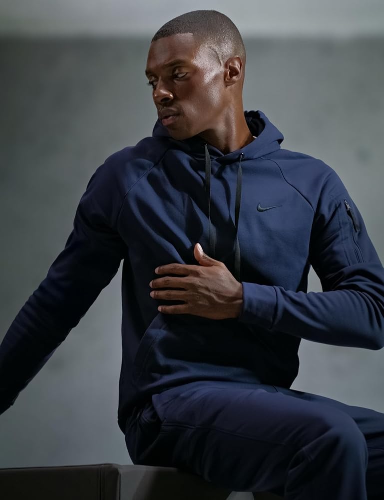 Nike Men's Therma-Fit Hooded Fitness Pullover, Obsidian/Obsidian