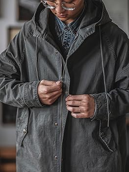 Amazon.com: MADEPANTS Men's Fishtail Hooded Parka Jacket M51