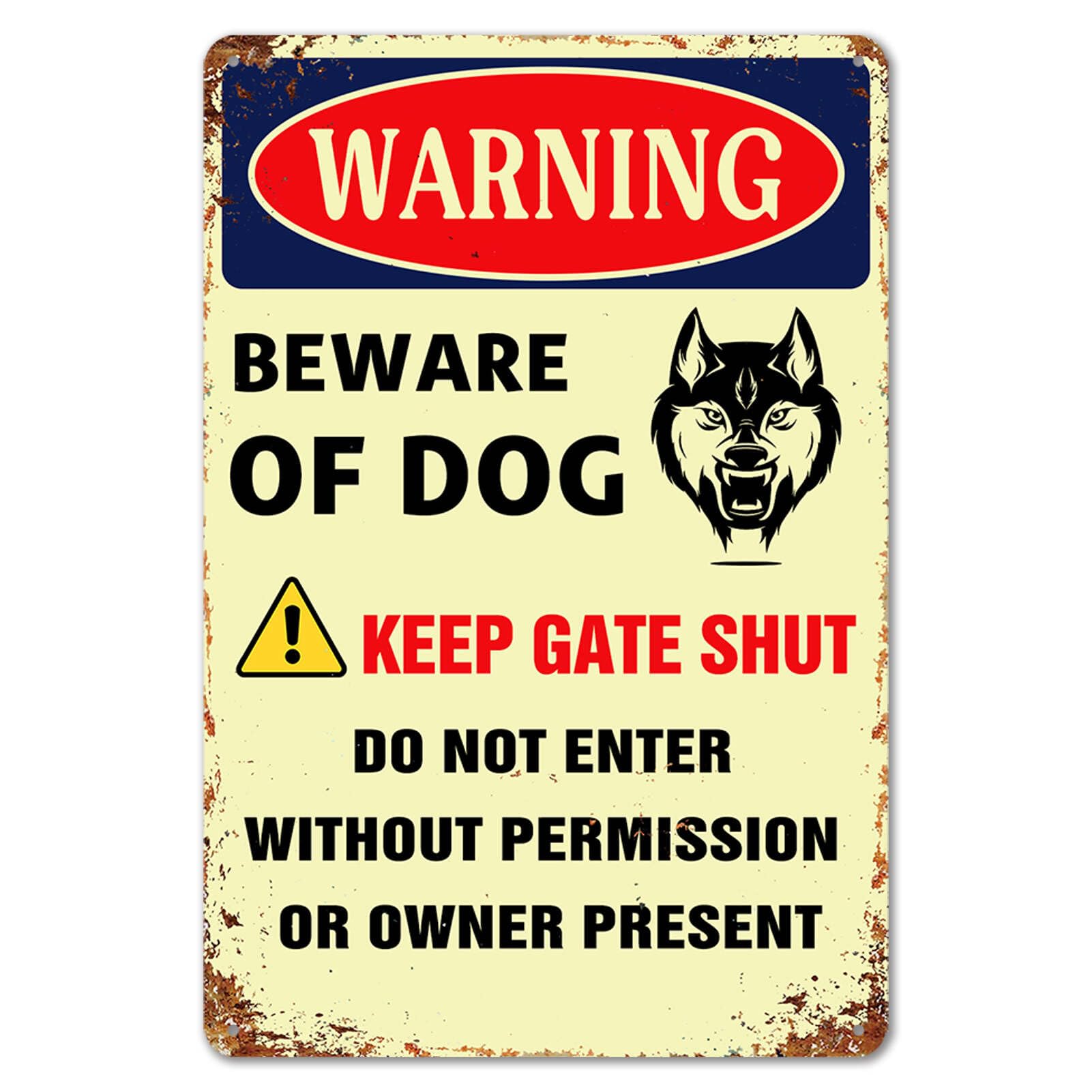 Amazon.co.jp: Ubewair Beware of Dog Signs for Fence、犬の警告