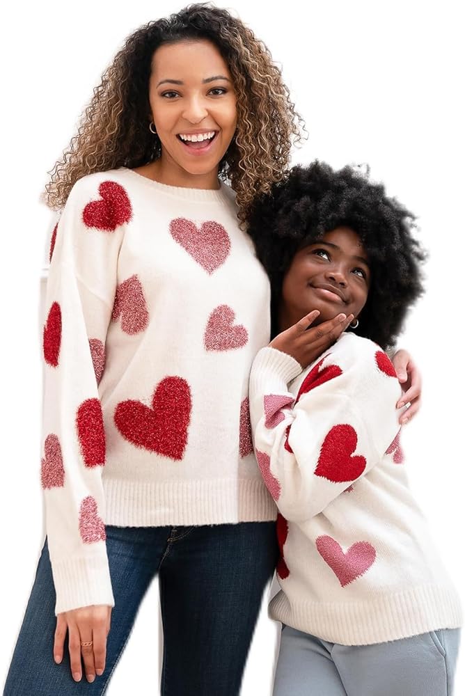 Blizzard Bay Mommy and Me Valentine's Day Sweater, Long Sleeve