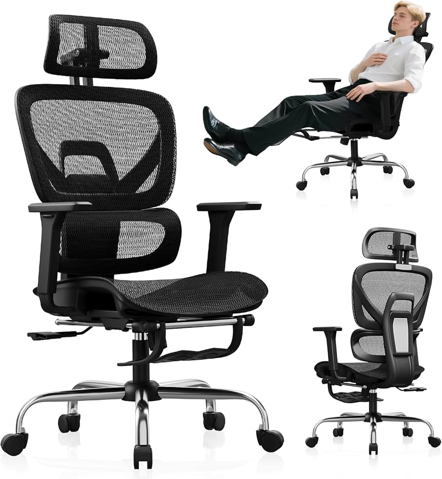 Amazon.com: Synorla Ergonomic Office Chair with Footrest, Mesh