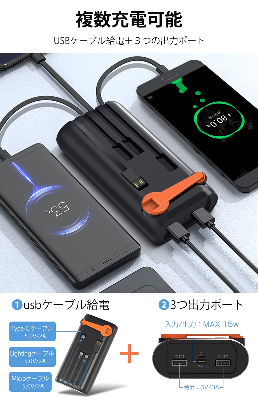 Amazon | 【防災士監修・大容量 61200mAh】 モバイルバッテリー