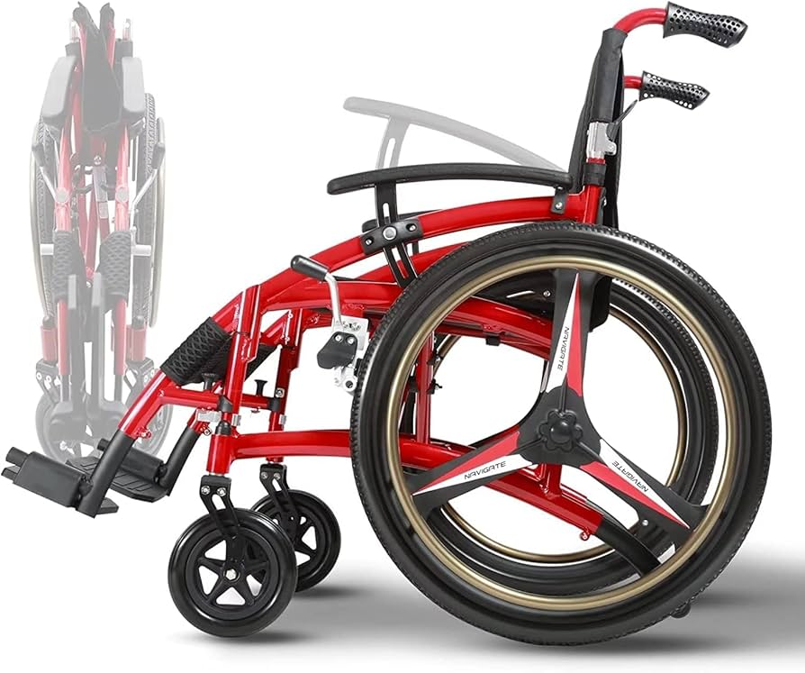 ♿️自走式 軽量スリム 車椅子 (身体を優く包む立体構造)新品低反発