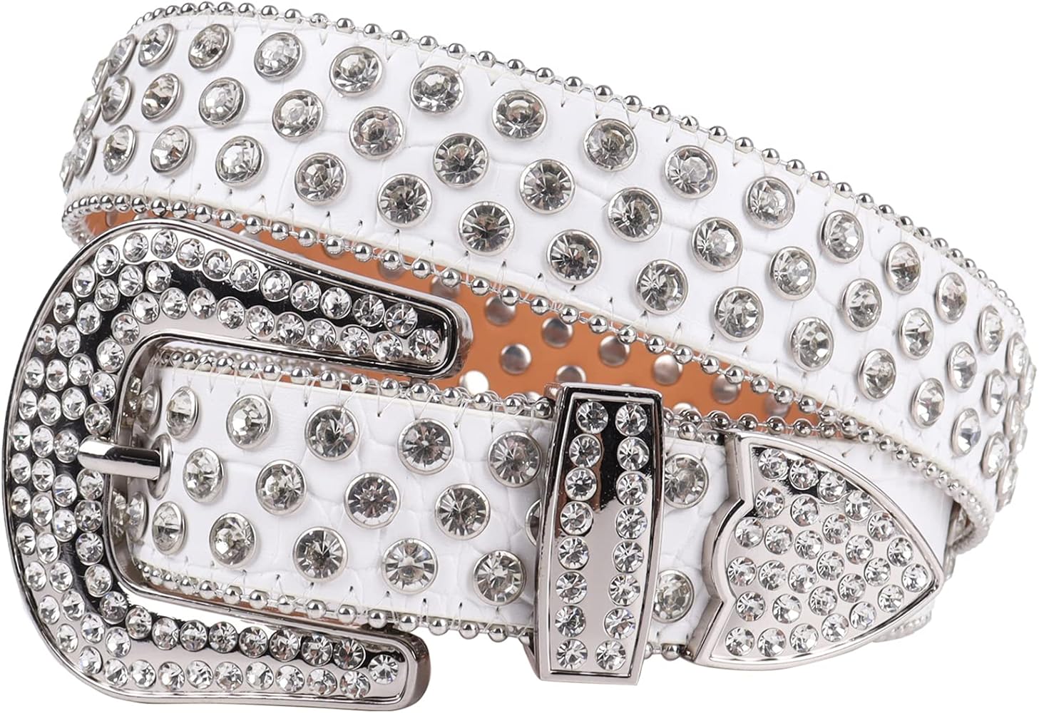 Amazon.com: MINGSUN Rhinestone Belt for Men Women, Western Leather