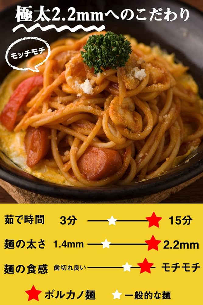 Amazon.co.jp: ボルカノ 赤スパゲッチ 2.2mm 500g スパゲッティ 太麺