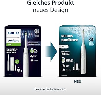 Philips Sonicare 5300 Electric Toothbrush, Sonic Toothbrush with 2